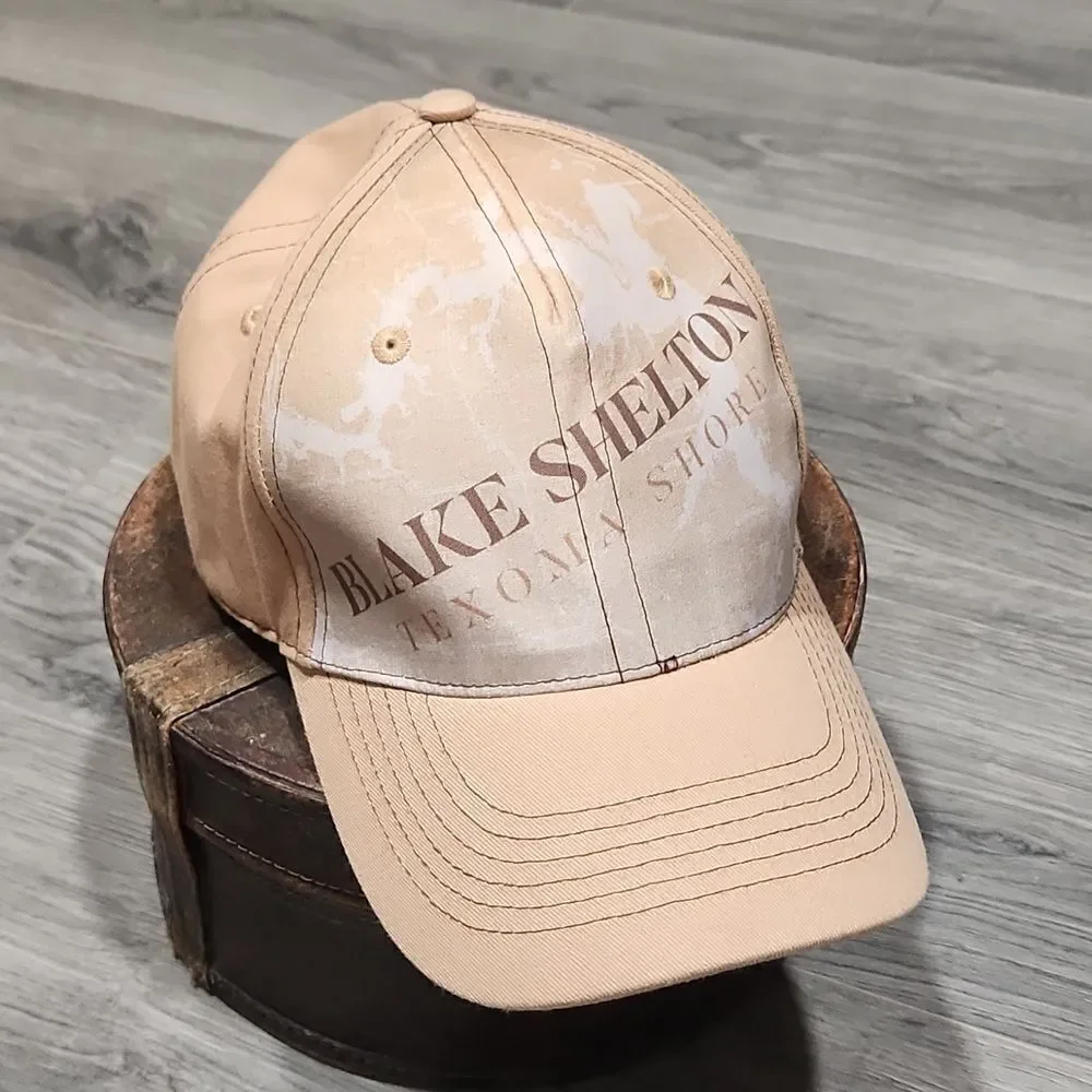 EUC Tan Blake Shelton Texoma Shore Velcro Back Trucker Hat